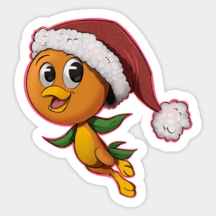 Holiday Orange Bird Sticker